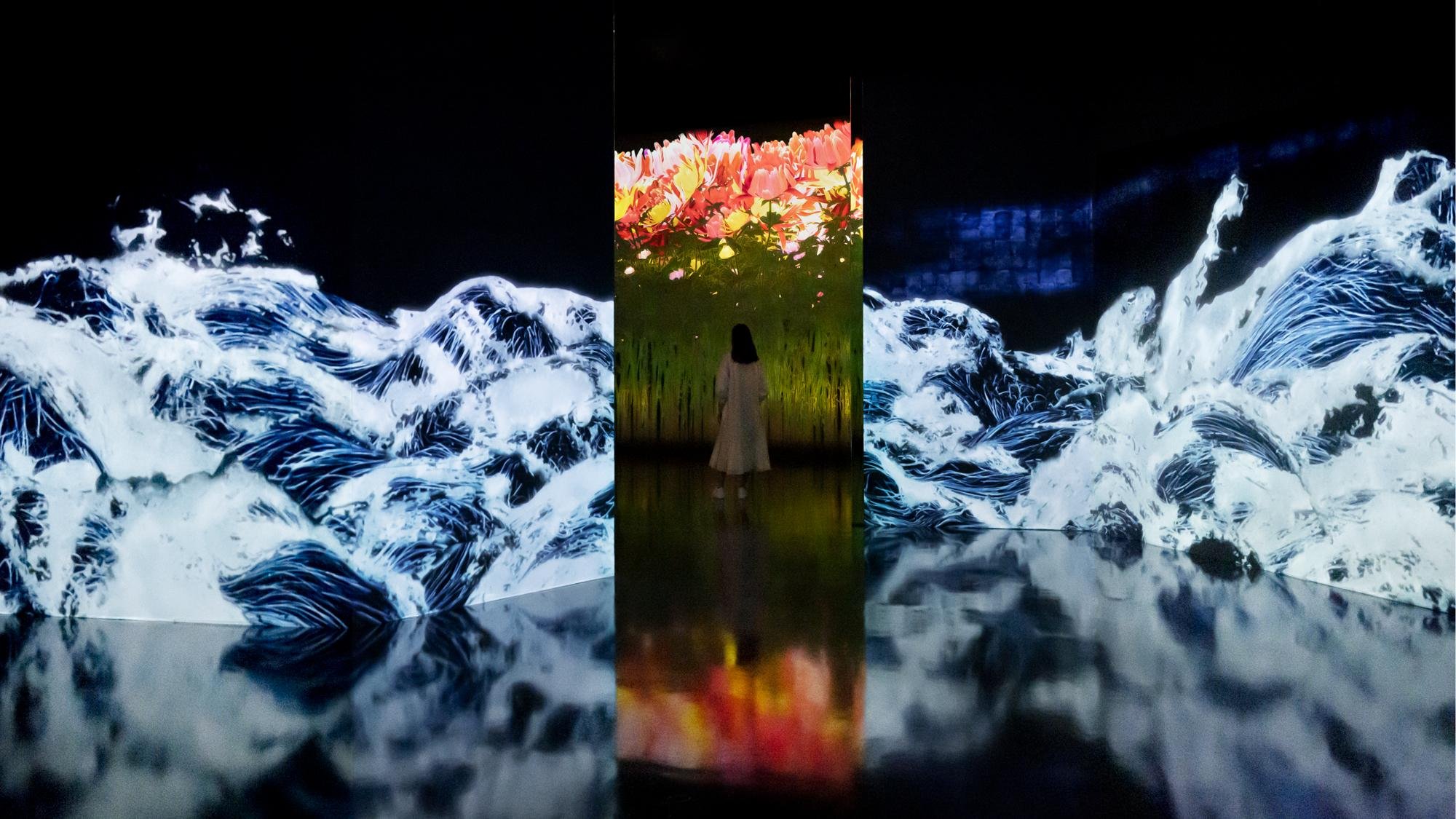 teamLab: Impermanent Flowers Floating in a Continuous Sea