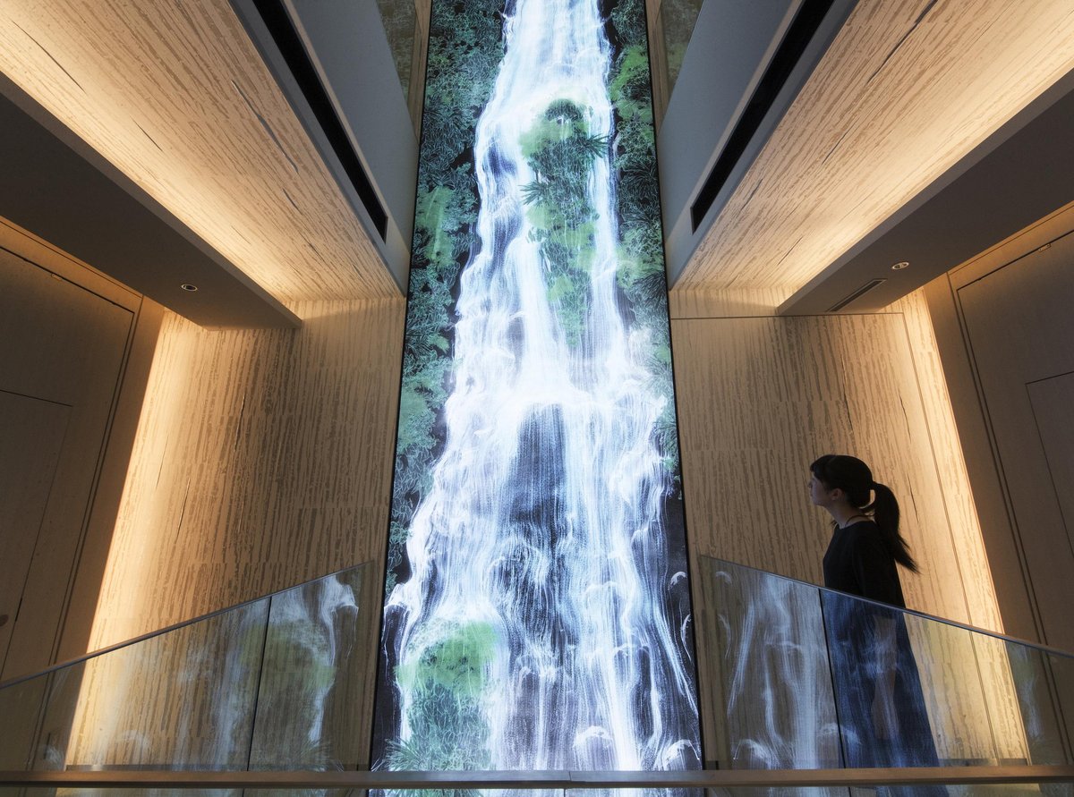 Universe of Water Particles on the Living Wall | teamLab / チームラボ