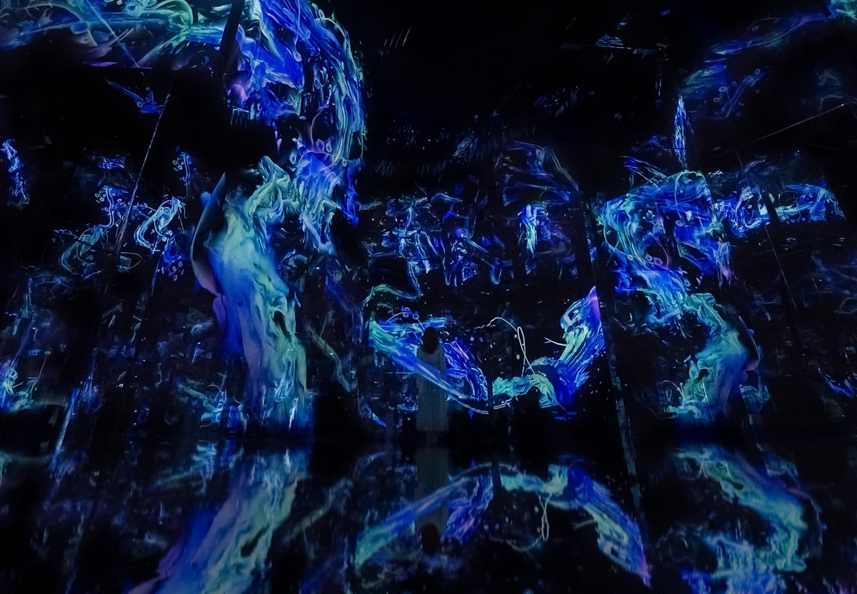 Continuous Trajectories in Flux and Form | teamLab / チームラボ